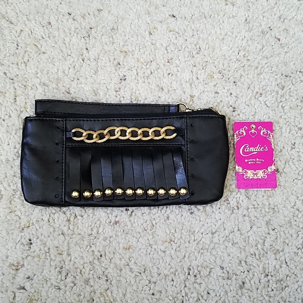 NWT Vintage Candie's gold and black wristlet